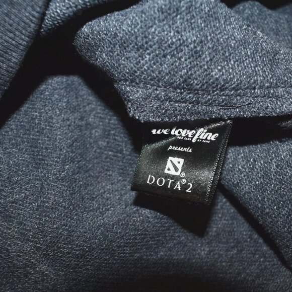 WeLoveFine Dota 2 Mens Charcoal Heather Sweater With Zip Pockets New Medium - Picture 5 of 12